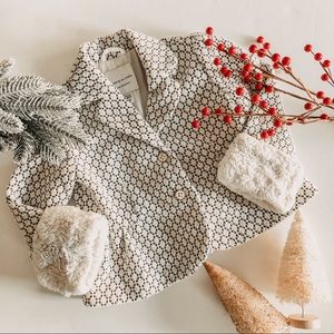 Janie And Jack Girl Geo Faux Fur Cuff Blazer. Size 18-24 Months